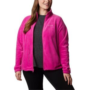 Columbia Women’s Plus 2X Full Zip Fleece Jacket Pink Breast Cancer Awareness